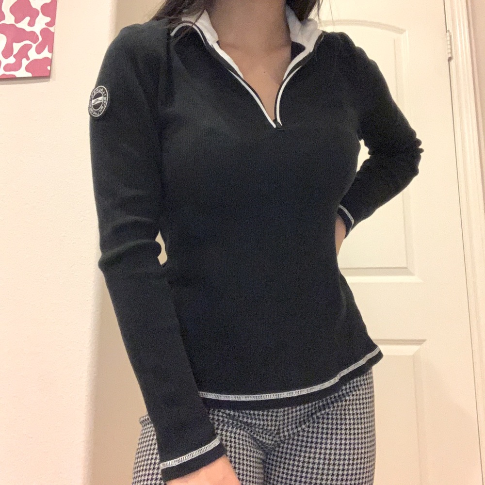 Black Ralph Lauren half zip top!